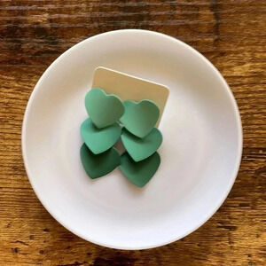 ❤️ NEW 2/$20 or 3/$25 Statement Green Heart Metal Geometric Dangle Earrings